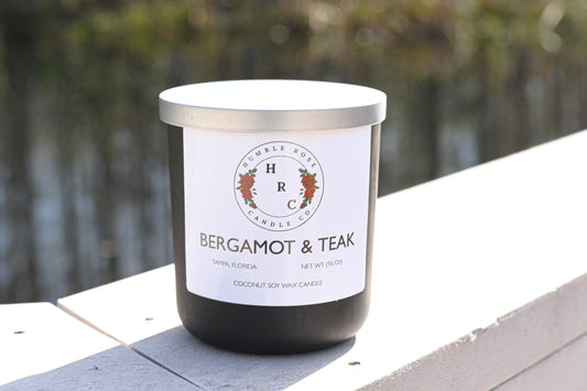 Bergamot & Teakwood  16 Oz. (Red Matte Jar Available)